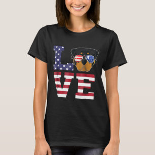 Liebe Rottweiler Hund amerikanische Flagge 4. Juli T-Shirt