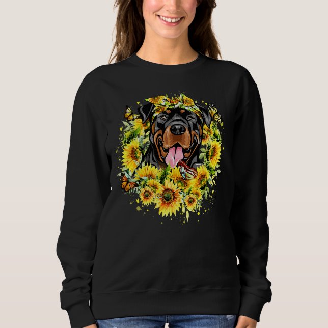 Liebe Rottweiler Sonnenblume Sweatshirt (Vorderseite)