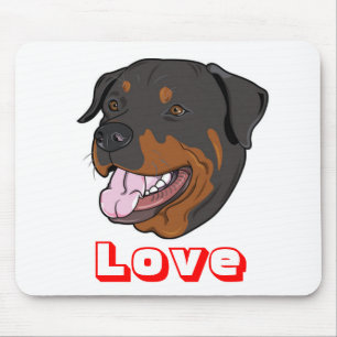 Liebe Rottweiler Welpe Hund Cartoon Mauspad