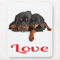 Liebe Rottweiler Welpe Hund Weiße Mauspad