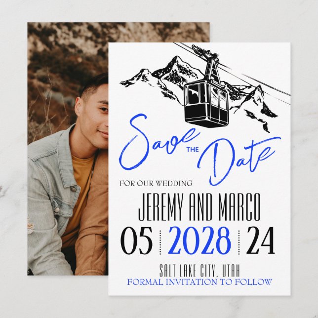 Liebe Royal Blue Save The Date (Vorne/Hinten)