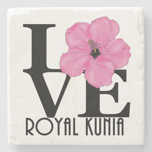 LIEBE Royal Kunia Pink Steinuntersetzer (Vorderseite)