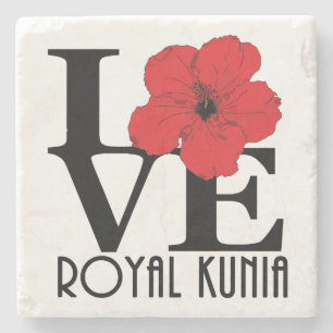 LIEBE Royal Kunia Roter Hibiskus Steinuntersetzer