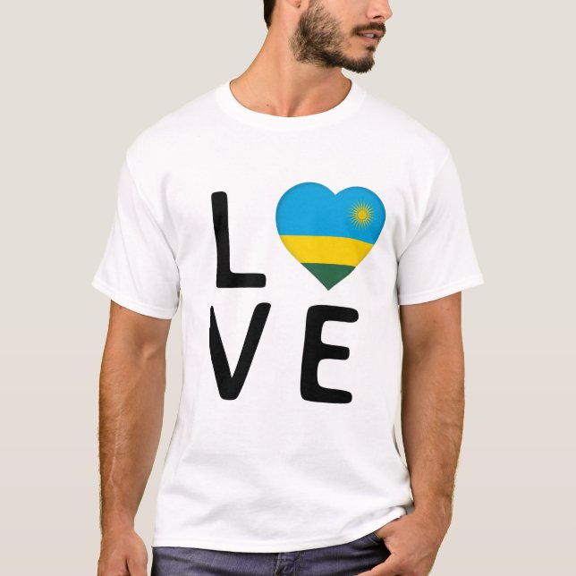 Liebe - Ruanda-Flagge T-Shirt (Vorderseite)