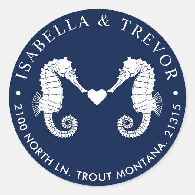 Liebe | Rücksendeadresse der Seestreitkräfte mit z Runder Aufkleber (Vorderseite)