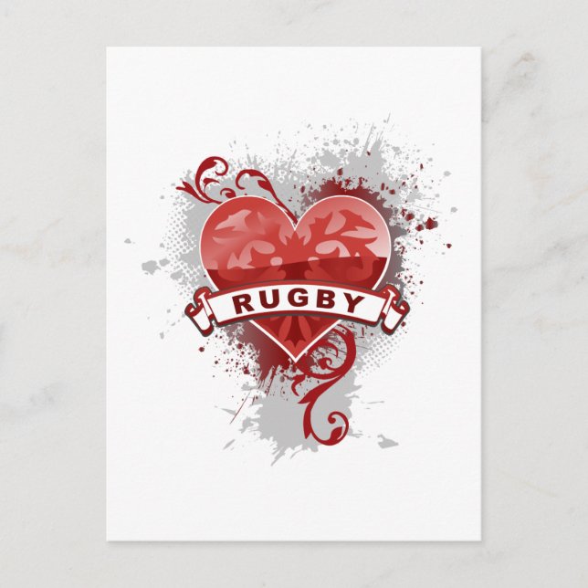 Liebe Rugby Postkarte (Vorderseite)