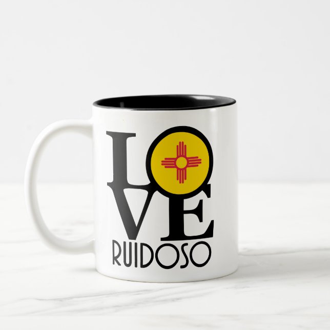 LIEBE Ruidoso, NM 11oz Zweifarbige Tasse (Links)