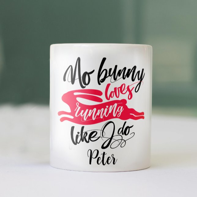 Liebe Run Funny Red Bunny Motivation Modernes Skri Kaffeetasse (Von Creator hochgeladen)
