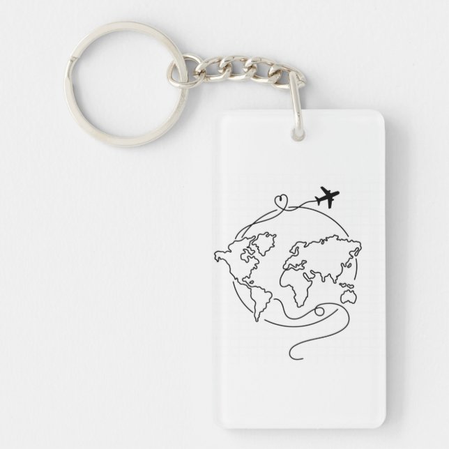 🌍 Liebe rund um den ✈️ Schlüsselanhänger (Vorderseite)