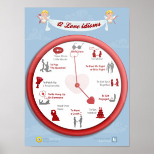 Liebe rund um die Uhr: 12 Lieben Idiome Poster