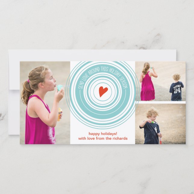 Liebe rund um x3 senden feiertagskarte (Vorderseite)