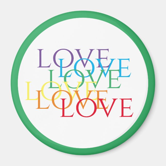 LIEBE Runde Magnet / Grün (Vorne)