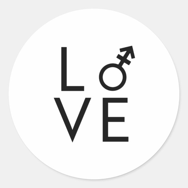 Liebe Runder Aufkleber (Vorderseite)