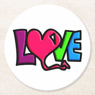 Liebe Runder Pappuntersetzer