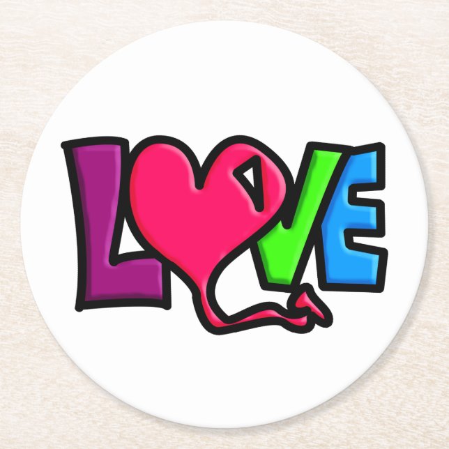 Liebe Runder Pappuntersetzer (Vorderseite)
