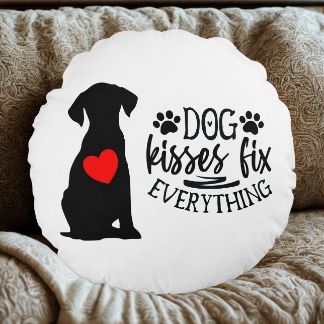 Liebe Rundes Kissen (Dog lover decorative pillow)