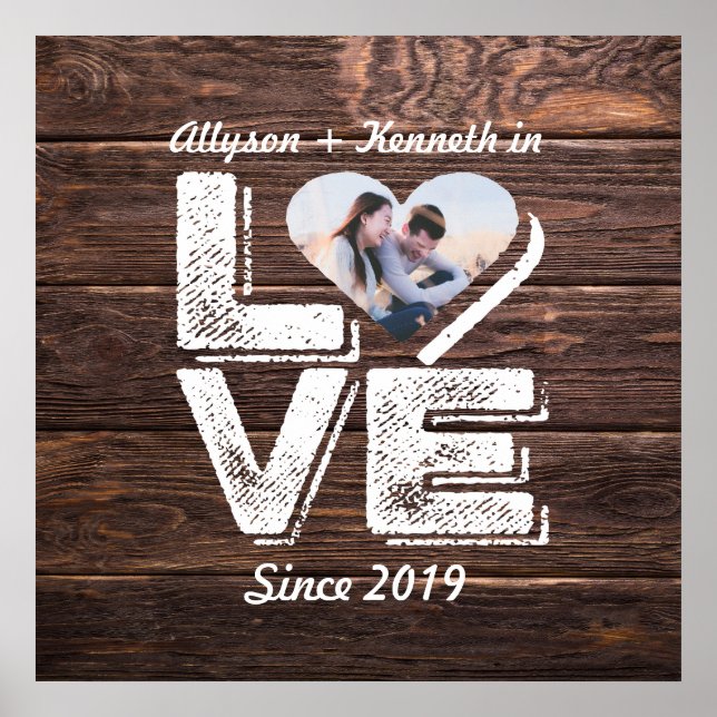 Liebe Rustikales Foto Poster (Vorne)