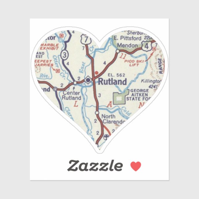 Liebe Rutland Vermont Aufkleber (Blatt)