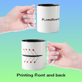 Liebe Ruwing Hashtag Slogan und Boot Zweifarbige Tasse