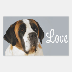 Liebe Saint Bernard Welpen Hund Sticker / Etikett