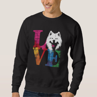 Liebe Samoyed - Vintage Farbige Samoyed Dog Rasse Sweatshirt