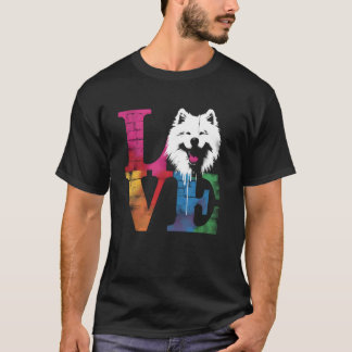 Liebe Samoyed - Vintage Farbige Samoyed Dog Rasse T-Shirt
