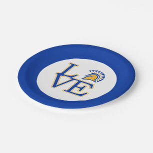 Liebe San José Staat Pappteller