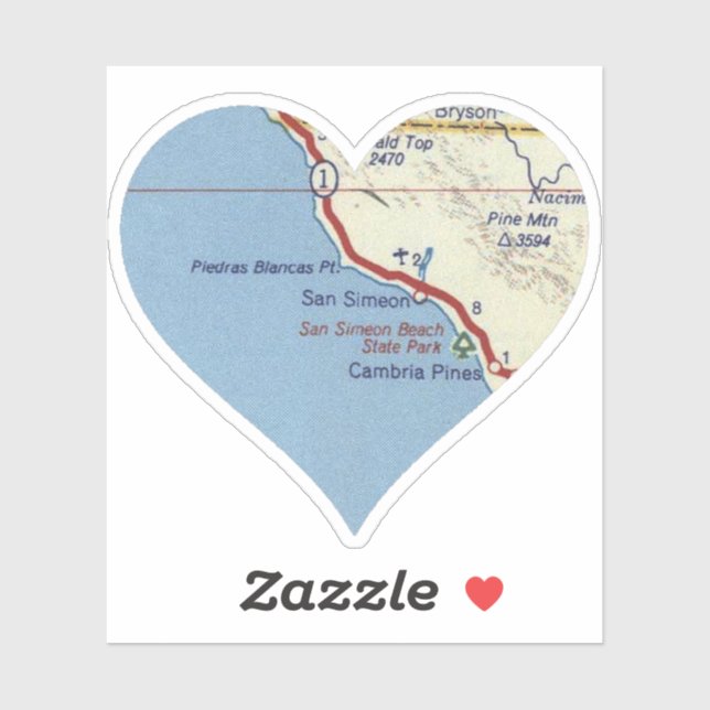 Liebe San Simeon CA Aufkleber (Blatt)