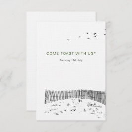 Liebe Sandy Beach Minimallinie Art Wedding RSVP Karte