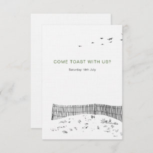 Liebe Sandy Beach Minimallinie Art Wedding RSVP Karte