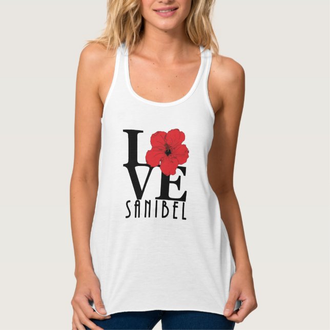 LIEBE Sanibel Red Hibiskus Tank Top (Vorderseite)