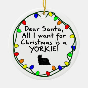 Liebe Sankt Yorkie Keramik Ornament