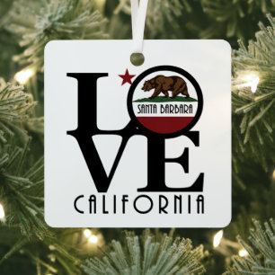 LIEBE Santa Barbara Kalifornien Ornament Aus Metall