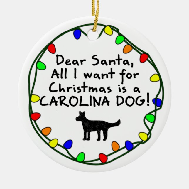 Liebe Santa Carolina Hund Keramikornament (Vorne)