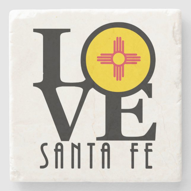 LIEBE Santa Fe New Mexico Steinuntersetzer (Vorderseite)