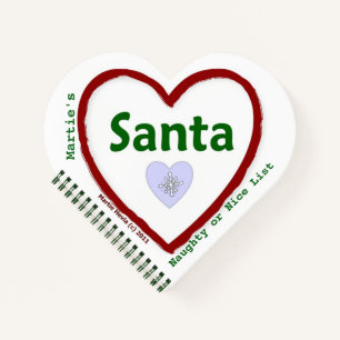 Liebe Santa (Herz-geformt) Spiral-Notebook Notizbuch
