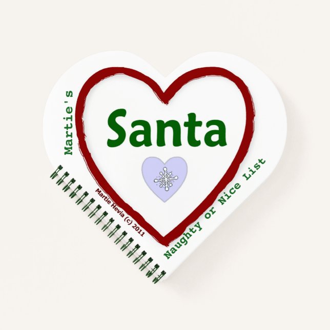 Liebe Santa (Herz-geformt) Spiral-Notebook Notizbuch (Vorderseite)