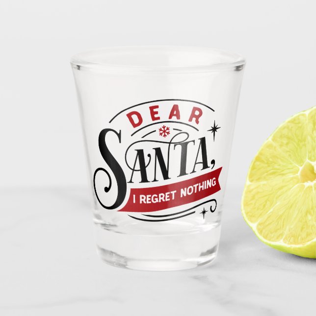 Liebe Santa I Bedret Nothing | Spaß Weihnachten Sp Schnapsglas (Vorderseite)
