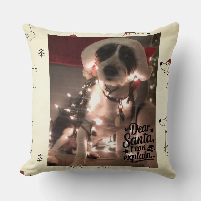 Liebe Santa I kann erklären (Hund) Kissen (Vorderseite)