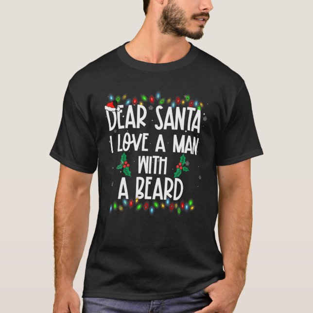 Liebe Santa I Liebe ein Mann mit einer Bart Xmas F T-Shirt (Vorderseite)
