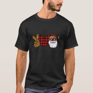 Liebe Santa leopard Büffel karierte Weihnachten 2 T-Shirt
