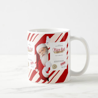 Liebe Santa Nice List Zertifikat Red Candy Stripe Kaffeetasse