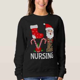 Liebe Santa Nursing Stethoscope Leopard Weihnachte Sweatshirt