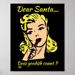 LIEBE SANTA.. ZÄHLT GOODISH ? lustige Weihnachten Poster
