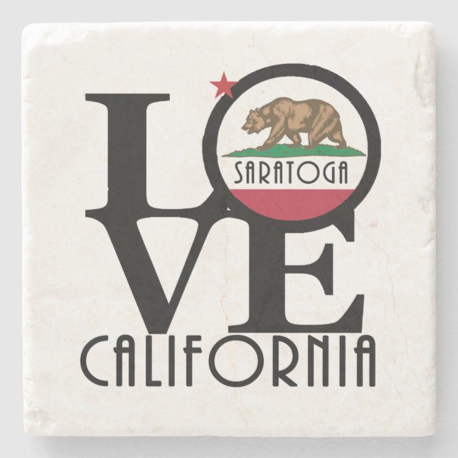LIEBE Saratoga California Steinuntersetzer (Vorderseite)