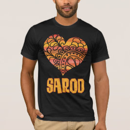 Liebe Sarod Orange Mandala Herz indische Musik T-Shirt