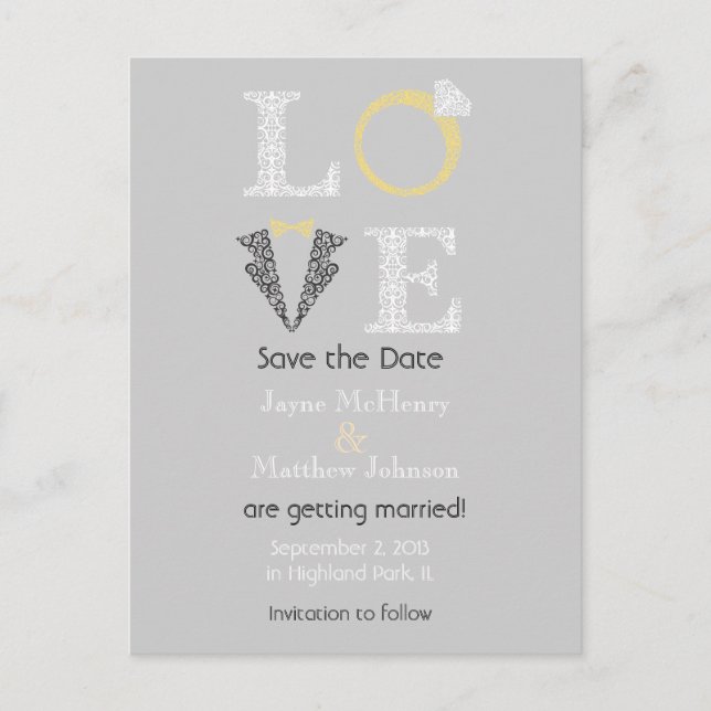 LIEBE - Save the Date Postkarte (Vorderseite)