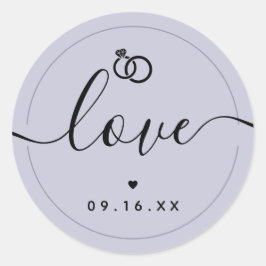 Liebe Save the Date Ring Lila Runder Aufkleber