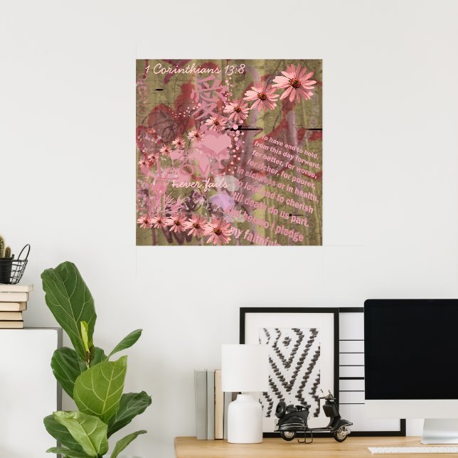 Liebe scheitert nie ConeFlower Collage Poster (Heimbüro)