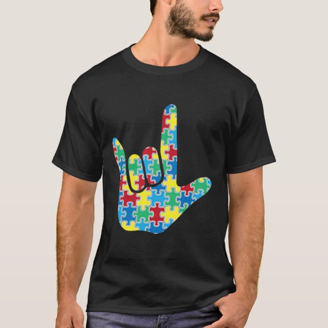 Liebe Schild Autismus Bewusstsein T-Shirt (Vorderseite)